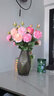 迷.妆牡丹仿真花绢花室内假花干花玫瑰花花束餐桌花摆设客厅装饰花摆件 10支牡丹（香槟粉红奶粉玫红） 实拍图
