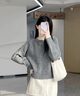 斐特玛短款灰色毛衣女秋冬2025新款加厚圆领内搭打底针织衫慵懒风小个子 灰色 S 实拍图