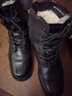 3515强人棉鞋男靴牛皮冬季防寒羊毛靴户外保暖侧拉链皮毛一体靴子男靴 黑色 46 实拍图