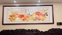 京城世家牡丹花苏绣装饰挂画客厅苏州刺绣花开富贵大厅挂墙绣画手工绣花 花开富贵（装框尺寸：208*88cm） 实拍图