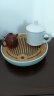 汇想 干泡茶盘陶瓷家用竹托盘储水简约家用轻奢沥水功夫茶具小型茶盘 青瓷日月25.5cm 实拍图