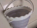 苏拉达(Surada)洗笔桶 折叠水桶可插笔多功能硅胶洗笔筒美术绘画颜料画笔桶伸缩便携手提打水桶 3L灰色DIY314美术写生 实拍图