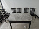 品族岩板餐桌椅组合伸缩折叠新中式可变圆桌吃饭桌子CZ-009 1.35+6 实拍图