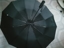 全品屋全自动商务黑胶折叠伞大号男女双人三折自动晴雨伞两用遮阳太阳伞 十二骨-黑色 实拍图