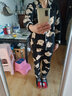 裴珂黛克（pinkdackeb）睡衣女春秋冬季棉质长袖卡通开衫网红ins家居服套装 黑色 L(120-145斤穿) 实拍图
