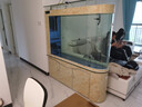 欧宝 鱼缸玻璃生态水族箱子弹头家用客厅屏风金鱼缸大型可定制 弧门款 底滤 1.5米长 实拍图