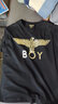 BOY LONDON夏男女同款T恤烫金老鹰logo印花百搭休闲潮牌短袖N01032 黑印金 XL 实拍图