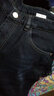 飞艘渡 春夏薄款牛仔裤男宽松男士弹力直筒裤男加肥大码宽腿高腰裤子薄 黑色 801-2 33码=腰围2尺6 实拍图