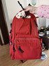 酷咖 书包男女潮流背包大容量初高中大学生双肩包ins风休闲简约旅行包 红色【带小熊挂件】 实拍图