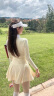FVQA高尔夫女装春夏镂空设计女士服装上衣长袖修身舒适裙裤套装 奶油黄单上衣 M 晒单实拍图