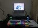 英菲克（INPHIC）K9游戏键盘有线游戏发光金属面板26键无冲机甲键盘 适配于台式电脑笔记本 蓝白机甲 实拍图