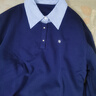 初语拼接假两件衬衫卫衣女25春秋新款知识分子时尚polo领上衣情侣 黑蓝色 L 实拍图