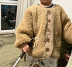 嘟嘟家童装宝宝外套加绒拜年服婴儿麦穗绒棉服男童加厚开衫女童过年衣 卡其色 100 实拍图