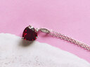 rarebeauty【圣诞节礼物送女友】红石榴石宝石项链女士锁骨吊坠时尚首饰 【吊坠+银链】顺丰现货 实拍图