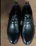 稻草人牛皮鞋男士商务休闲鞋男正装鞋德比鞋英伦舒适百搭耐磨平底 D16205 黑色 38 实拍图