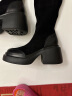 天美意女鞋商场同款粗跟增高显瘦弹力长靴女时装靴CPB80DG3 黑色 36 晒单实拍图