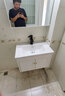 意洁利小户型蜂窝铝浴室柜组合小尺寸加深洗手盆柜迷你洗脸盆窄款洗漱台 D51x37cm白色吊柜加深盆+漱口抽拉 配普通圆弧层架镜柜 实拍图