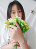 【定制刻字】欧芙丽999足银天使之翼手链女银饰学生手饰时尚饰品七夕情人节生日礼物送女友 圣菲奥拉蓝锆（七仓配送/当次日达） 实拍图