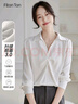 FitonTon白色衬衫女设计感春秋雪纺上衣通勤面试轻熟垂感衬衣 白色 M 实拍图