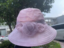 傲璐（AOLU）帽子女夏天冰丝遮阳帽中年妈妈防晒太阳帽中老年夏凉草帽母亲礼物 粉色 +防风绳 M(56-58cm) 实拍图