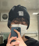 简时行帽子男冬季保暖毛线帽韩版潮时尚针织帽骑车防寒加绒防风包头帽 黑色 均码 实拍图