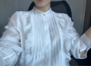 朗姿法式荷叶边设计感通勤高级感气质上衣衬衣女2024年春新款衬衫 白色 L 晒单实拍图