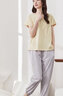 顶瓜瓜睡衣女纯棉春夏套头女可外穿短袖家居服套装 水仙黄撞灰女 165 实拍图