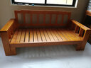 稚木青禾 沙发床 实木沙发床中式两用简易多功能双人折叠中式沙发床 松木柚木色+棕垫+海绵靠背+抱枕 展开150cm（包送货安装） 实拍图