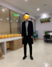 棉致羊毛呢大衣男秋冬季保暖加厚男士风衣中长新款商务休闲呢子大衣男 8711黑色(款) 常规 XL（建议135-155斤） 实拍图