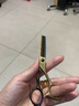JUESHICONGLINBAO专业理发剪刀美发剪刀黑金平剪牙剪无痕柳叶打薄剪发型师专用套装 5.5寸无痕牙剪去发量%10-15 实拍图