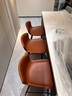 英纳吧台椅吧台凳椅子家用吧椅轻奢高脚椅酒吧椅高脚凳吧凳岛台椅凳子 疯马浅棕-坐高60cm(现货速发） 实拍图
