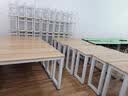 盛浪课桌椅学校中小学生培训班写字学习桌培训桌0.6米单人单层含凳 实拍图