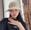 Ceokue遮阳帽女防晒帽男士太阳帽子女户外夏季凉帽骑车遮脸空顶夏天 印花款-卡其色 可调节 实拍图
