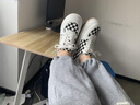 回力小白鞋女百搭棋盘格帆布鞋女厚底女鞋2025年冬季新款休闲鞋轻便鞋 白黑色 37 实拍图
