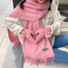 GILFUNMAR轻奢品牌帽子围巾手套秋冬季女简约护耳帽一体生日礼物套装 粉色护耳帽+手套+围巾 晒单实拍图