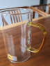 禾器·炫彩绿茶杯花茶杯水杯茶具 带把手高硼硅耐热加厚透明玻璃杯泡茶杯 晶彩清简杯（浅黄色） 实拍图