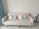 欧柏盛布艺沙发床简约新款科技布猫爪皮双三四人可折叠客厅小户型出租房 粉红色(科技布) 三人位 1.7m *宽0.95米）+抱枕 实拍图