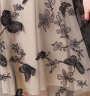 AIMANJIE轻奢潮牌名媛气质高端连衣裙女今年流行的裙子夏季新款刺绣网纱裙 黑色 L （建议103-111斤） 晒单实拍图