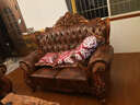 梦美斯宣沙发 美式实木雕花沙发欧式仿古真皮沙发大户型客厅123沙发 599 1+2+4组合沙发 实拍图