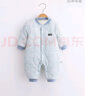 婧麒（JOYNCLEON）婴儿连体衣新生儿衣服秋冬保暖夹棉哈衣满月宝宝内衣纯棉连体衣 大树灰【优选精梳棉】 90cm 实拍图