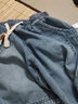 写璇夏季薄款牛仔短裤男士宽松休闲大码工作裤直筒弹力马裤青年五分裤 五分裤650浅蓝 2XL 建议【135-150斤】 实拍图