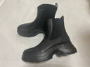 接吻猫KISSCAT江疏影同款追风靴冬新款加绒厚底烟筒靴增高切尔西短靴 黑色 牛皮革 37 实拍图
