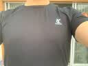宾色短袖t恤男夏季莫代尔打底衫弹力T恤冰丝半袖上衣服印花潮流短袖男 黑色 XL 实拍图