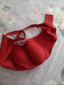 ubras提托侧收大杯背勾文胸细肩带大胸显小女士内衣女聚拢胸罩丝绒红L 实拍图