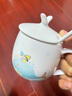 后海杯子陶瓷杯女马克杯带盖带勺子家用喝水杯骨瓷早餐杯咖啡杯少女心 胖胖杯-长颈鹿400ML【可微波】 实拍图