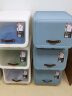 禧天龙 前开盖收纳箱  35升3个装 石青色 衣物玩具整理箱 零食食物储物箱 组合床头柜 实拍图