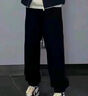 顶峰保罗（Dingfengbaoluo）美式灯芯绒休闲裤男秋冬束脚卫裤加绒加厚雪尼尔K901黑色3XL 实拍图