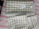 双鹤亚麻 亚麻凉席三件套 夏季亚麻凉席床单 儿童席子空调席可机洗可折叠 麻色格子（配枕套）雨露麻加厚 1.8米床适用 (实发 200cm*220cm ） 实拍图