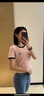 红蜻蜓纯棉短袖t恤女2025年夏季新款女装刺绣正肩短袖女打底女士上衣衫 粉色短袖 L 【建议105-120斤】 实拍图
