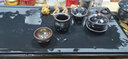 金团(jintuan)乌金石茶盘大号整块天然石头茶海黑金石制茶台套装家用简约茶具托盘紫铜色金属框包边 火烧版【普通排水】30*15 实拍图